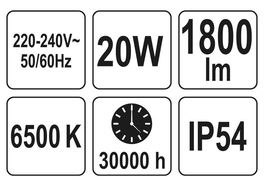 Прожектор з SMD-діодним випромінювачем і датчиком руху YATO 20 Вт 1800 лм 120&deg; 28 діодів  506454 купити в Україні