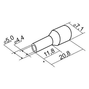 Наконечник втулковий 10 мм.кв. ізол. НТ 10,0-12 чорні (100шт) "АСКО"  480534 купити в Україні