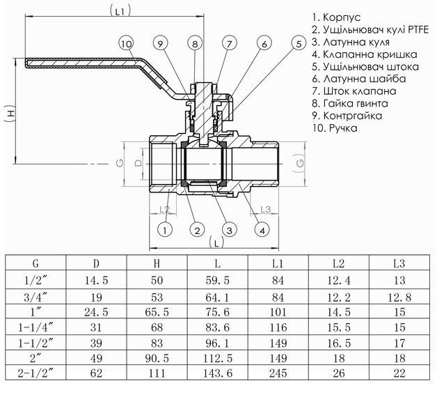 Кран кульовий прямий SOLOMON 1&Prime; ЗВ КР PN40 В1002  240395 купити в Україні