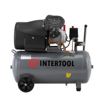 Компресор, 50 л, 2,23 кВт, 220 В, 10 атм, 354 л/хв, 2 циліндри, 93 дБ INTERTOOL PT-0004  152575 купити в Україні