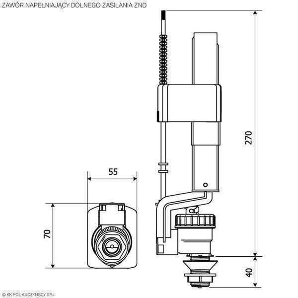 Клапан заповнення K.K.POL 350/ZND/110-00-T0, 1/2&Prime; МО, нижн. латунь  241344 купити в Україні