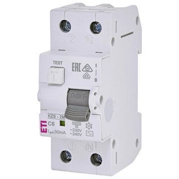 Диференційний вимикач KZS-2M C 6/0,03 тип AC (10kA)  350948 купити в Україні