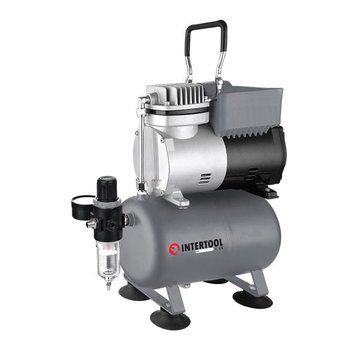 Компресор безмасляний, 3 л, 0,3 кВт, 220 В, 3,2 атм, 45 л/хв, 80 дБ INTERTOOL PT-0001  520584 купити в Україні