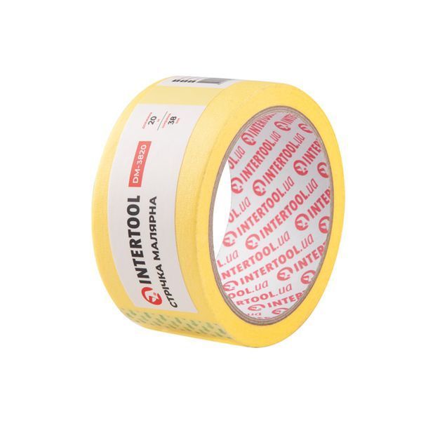 Стрічка малярна 38мм, 20м, жовта INTERTOOL  27662 купити в Україні