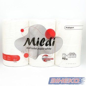 Туал. папір Mildi Pro Expert-6рул./50м 2шари целюл. білий (з тисненням та перфорацією) Кохавинка -450903  373707 купити в Україні