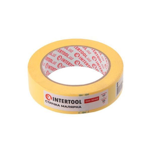 Стрічка малярна 30мм, 40м, жовта INTERTOOL  27676 купити в Україні