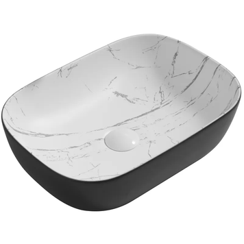 Раковина накладна MIXXUS PREMIUM DIVERSE-0112 MARBLE-BLACK 455х325х135mm (MP6541)  256733 купити в Україні