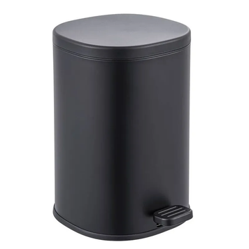 Відро для сміття з плавним закриттям овальне Zerix Prime-TC0105 Black 5л колір чорний (ZX5902)  252379 купити в Україні