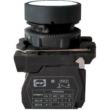 Вимикач кнопковий пластиковий FP5-AA11 1NO (білий)  337389 купити в Україні
