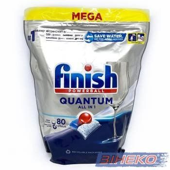 Finish Quantum All in 1 таблетки 80шт для посудомийних машин ПГХ -011490  469526 купити в Україні