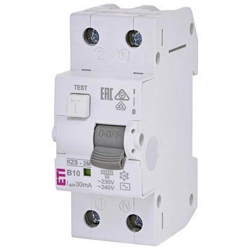 Диференційний вимикач KZS-2M B 10/0,03 тип AC (10kA)  345203 купити в Україні