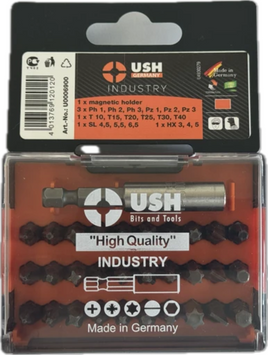 Набір насадок викруткових Industry USH: 1/4" з магнітним тримачем, PH, PZ, SL, Tx, HEX, 31 ел  312890 купити в Україні
