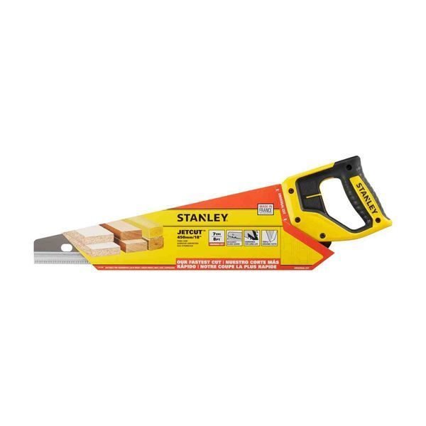 Ножівка STANLEY " Jet-Cut SP", довжина 450мм, поперечний і подовжній чистий розріз, 7 зубів на дюйм.  9340 купити в Україні