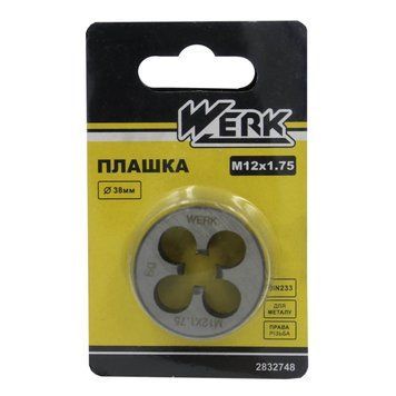 Плашка Werk M12х1,75, 38х13  367123 купити в Україні