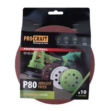 Коло шліфувальне на липучці KD180.80 (наб. 10 шт.) PROCRAFT  33502 купити в Україні
