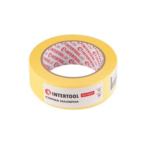 Стрічка малярна 38мм, 40м, жовта INTERTOOL  28659 купити в Україні