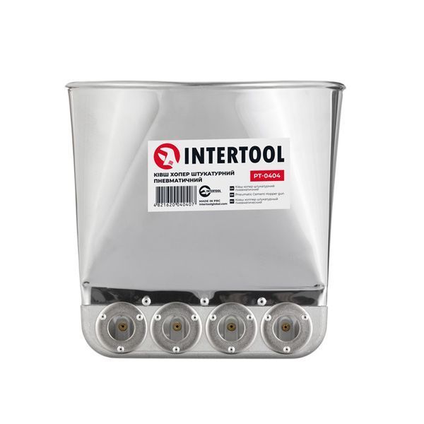 Ківш-хопер штукатурний пневматичний для стін, 3 л, 5-6 атм, 400 л/хв INTERTOOL PT-0404  520505 купити в Україні