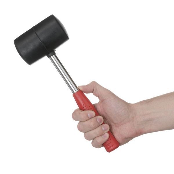 Киянка гумова 680 г, 75 мм, чорна гума, металева ручка INTERTOOL  27700 купити в Україні