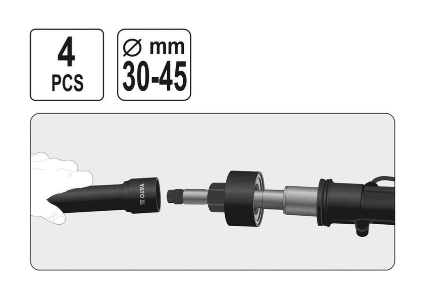 Ключі для обслуговування кермових тяг автомобіля YATO &Oslash;30-35/35-40/40-45 мм 4 шт  505466 купити в Україні