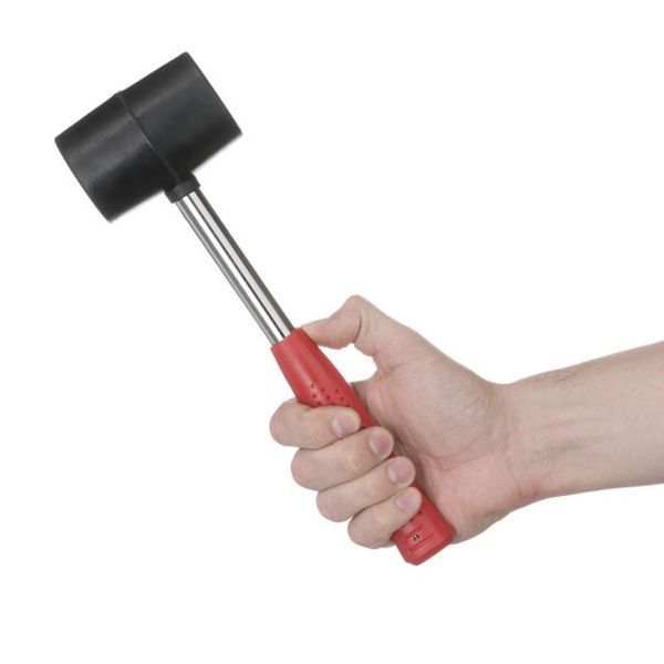 Киянка гумова 450г, 60мм чорна гума металева ручка INTERTOOL  30612 купити в Україні