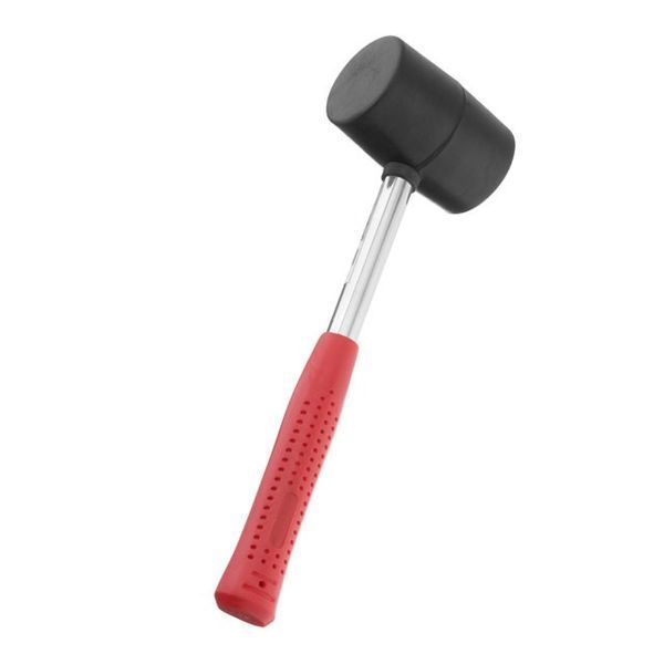 Киянка гумова 450г, 60мм чорна гума металева ручка INTERTOOL  30612 купити в Україні