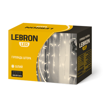 LED гірлянда LEBRON штора 3х2м, 320LED, біла, IP20  316665 купити в Україні