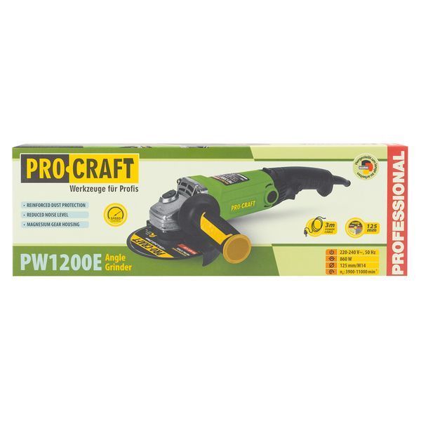 Кутошліфувальна машина Procraft PW1200E 125 мм  175038 купити в Україні
