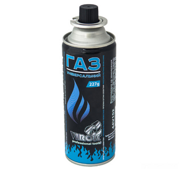 Балон газовий 1-разовий VIROK з цанговим з'єднанням (швидким) 227g/392ml. (E417) [4/28]  13731 купити в Україні